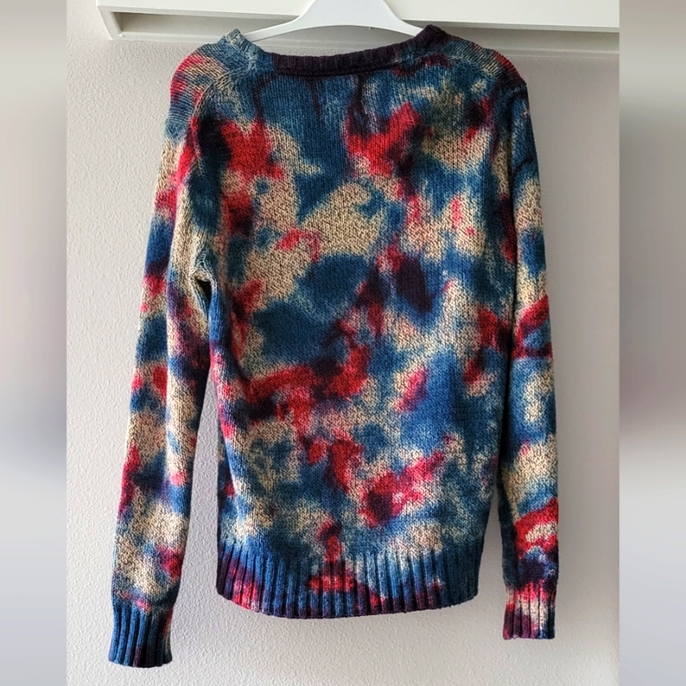 RVCA Alex Knost Knit Sweater, Men's Small, Cotton, Color Splash Pattern